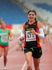 Kate Avery (Shildon) wins the 1500 metresat the 2012 England and North Champs.